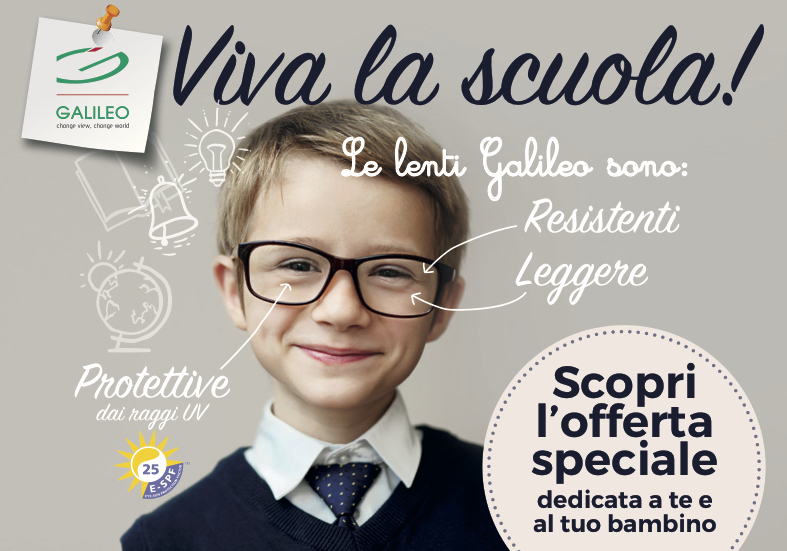 Promozione Galileo Viva La Scuola settembre 2017 Ottica Severi coupon